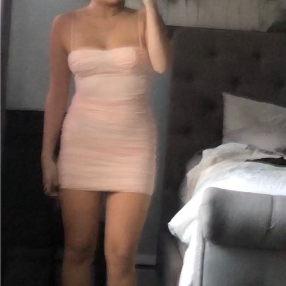 revolve mini baby pink ruched dress - Picture 4 of 4